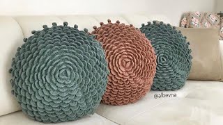 KAT KAT KABARIK YASTIK SUCCULENT YASTIK CROCHET SUCCULENT PİLLOW PATTERN PART 1  crochet örgü [upl. by Barnebas742]