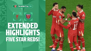 FIVE STAR REDS  Liverpool v West Ham United extended highlights [upl. by Balmuth505]