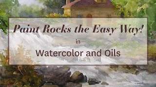 PAINT ROCKS THE EASY WAY IN WATERCOLOR AND OILS [upl. by Jael]