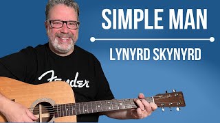 Guitar lesson for quotSimple Manquot by Lynyrd Skynyrd acoustic w chords [upl. by Idahs]