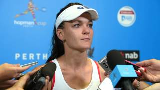 Agnieszka Radwańska press conference final  Hopman Cup 2015 [upl. by Anitahs]