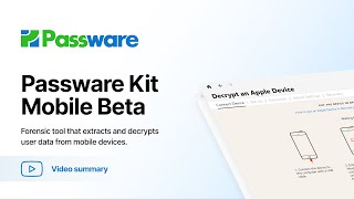 Passware Kit Mobile Beta [upl. by Learrsi]