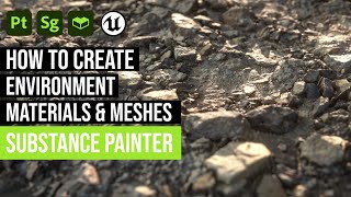 Creating environment materials and meshes in Substance 3D Painter [upl. by Cathi]