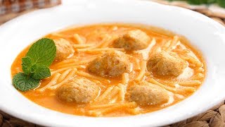 Sopa de Fideos y Albóndigas fácil de hacer y deliciosa [upl. by Hcib]