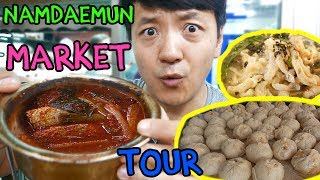 Street Food Tour of LARGEST TRADITIONAL Market in Korea Namdaemun Market [upl. by Ailene]