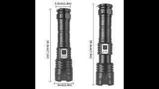 30W LED Strong Flashlight 18650 TypeC USB Support Output Torch Memory Function Lights 5speed Lamp [upl. by Aohk]