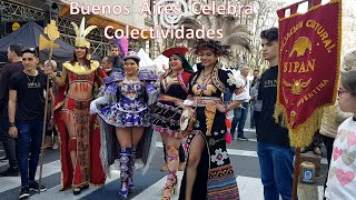 Buenos Aires Celebra 2023 así festeja las Colectividades en Argentina Av de Mayo [upl. by Diana]