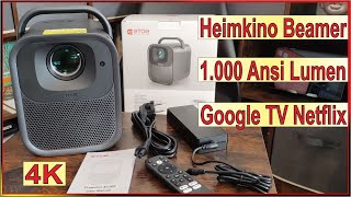 Etoe Seal Pro  4K Heimkino Beamer mit 1000 Ansi Google TV amp Netflix bis 200 Zoll Bluetooth 2024 [upl. by Hnoj155]