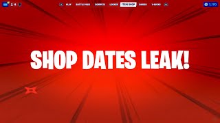 All Fortnite Item Shop Release Dates Leaked [upl. by Dudley]