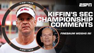 Paul Finebaum AGREES with Lane Kiffin’s ‘big risk’ SEC Championship comments 👀  First Take [upl. by Soraya]