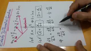 Differential Equations 27 Eulers Differential Equation صيغة أويلر للمعادلة ألتفاضلية [upl. by Verger675]