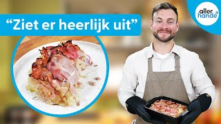 Recept Zuurkoolschotel met ham en crunchy spek  Ovengerechten  Allerhande [upl. by Leahpar]