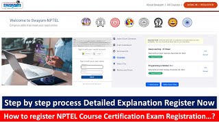 How to register NPTEL Course Certification Exam  Step by Step Process  Telugu [upl. by Luy]