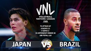 Japan vs Brazil  Mens VNL 2023 [upl. by Konstanze]