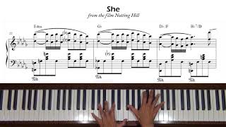 She from the film quotNotting Hillquot Piano Tutorial [upl. by Pogah502]