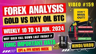 WEEKLY GOLD USOIL BTC VS DXY XAUUSD TECHNICAL ANALYSIS FOREX  FORECAST FUNDAMENTAL URDUHINDI [upl. by Sukram2]