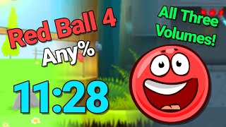 All Red Ball 4 Flash Volumes Speedrun in 1128 2nd Place [upl. by Clifton]