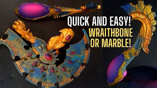 How to paint Marble or Wraithbone using Spray Cans ANCIENT ELDAR ARMOUR [upl. by Nitsruk]