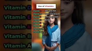 FG2 BASIC VITAMINS USES  Do you know  improveenglish doyouknow vitamins englishfloww shorts [upl. by Nospmas]