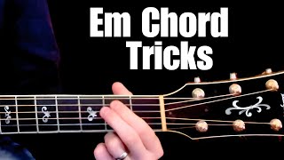 5 Easy e minor chord riffs to play when you pick up your guitar a guitar lesson [upl. by Beitris]