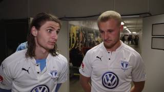 Cibicki och Brorsson efter Elfsborg–MFF [upl. by Ardeahp]