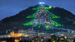 GUBBIO  Italy  L ALBERO DI NATALE PIU GRANDE DEL MONDO The Christmas tree largest in the world [upl. by Aerb]