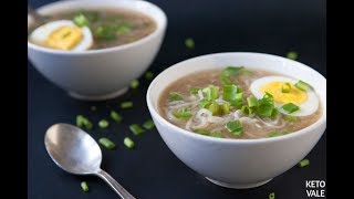 Keto Beef Shirataki Noodle Soup Low Carb Recipe Substitute for Pho and Ramen [upl. by Nolasba]