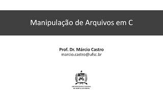 Manipulação de Arquivos em C [upl. by Einhorn]