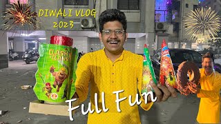 Diwali Night time Crackers Brusting and Fun amp Enjoyment Diwali Vlog 2023 [upl. by Betta]