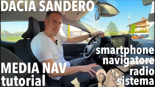 DACIA SANDERO tutorial come usare il MEDIA NAV [upl. by Baillieu]