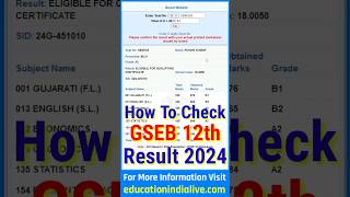 Gujarat Board 12th Result 2024 Kaise Check Kare  How To Check GSEB 12th Result 2024 [upl. by Cha]