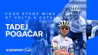 A look back at Tadej Pogačar sensational four stage wins at the Volta a Catalunya 🔥 [upl. by Dyan]