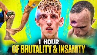 1 Hour Of BRUTAL MMA  Knockouts amp Crazy Moments [upl. by Pantia618]