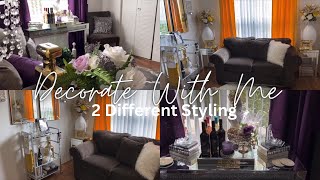 Decorating amp Styling 1 Room 2 Different Looks • Modern Glam • Apartment Living • Room Transformation [upl. by Pan]