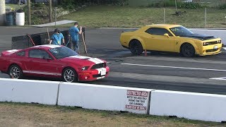 Demon vs Shelby GT500 drag race [upl. by Fannie95]