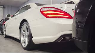 Single Owner Diamond White 2014 Mercedes Benz SL550 Twin Turbo V8 Cold Start 11032024 [upl. by Ydrah956]