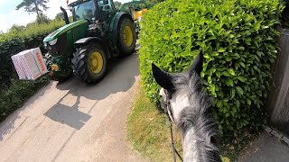 HORSE vs TRACTOR🚜  I got off  GOPRO [upl. by Wilde]