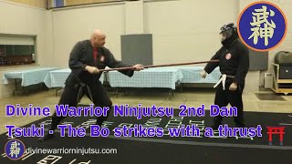 Ninjutsu 2nd Dan  136  Tsuki  The Bo strikes with a thrust [upl. by Slorac940]