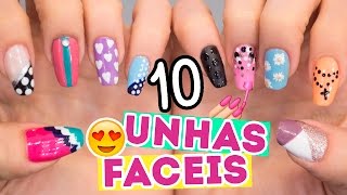 10 UNHAS DECORADAS MUITO FÁCEIS PARA INICIANTES 2  Jana Taffarel [upl. by Anawit381]