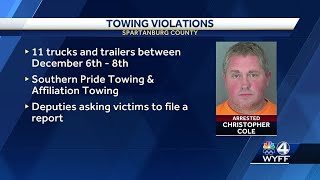 Simpsonville man arrested after illegally towing vehicles from gas station in Greer South Caroli [upl. by Suravart]