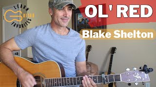 Ol Red  Blake Shelton  Guitar Chords  Tutorial [upl. by Aissac]