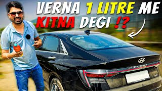 1 Litre Petrol Mileage Test in Verna Petrol Automatic  Shocking 🤯 Result [upl. by Igenia]