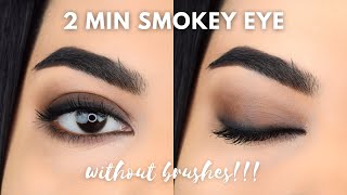 Easy SMOKEY EYE tutorial WITHOUT USING BRUSHES  Lakme eyeconic insta cool kajal  Beginners Makeup [upl. by Uuge]