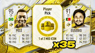 35x MID ICON PLAYER PICKS amp ICON PACKS 😨 FIFA 23 Ultimate Team [upl. by Noeht]