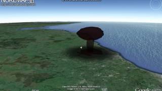 Nuclear bomb dropped on Newcastle upon Tyne simulation [upl. by Ettevahs]