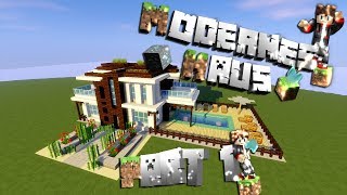 Minecraft Modernes HausVilla Bauen Tutorial Deutsch Part 1 [upl. by Mairb96]