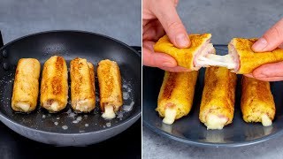 PancarreRöllchen aus Toastbrot Schinken und Käse Perfekter Snack in der Pfanne [upl. by Revlis]