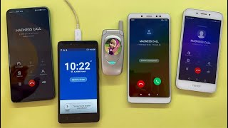 Old Samsung SGHA800 Xiaomi Mi 5 Incoming Call  HUAWEI Nova Y90 Honor 6A Lenovo A60 Alarm O’clock [upl. by Dyna]