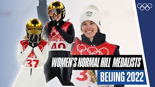 Women’s Normal Hill Individual medalists ⛷️  Beijing 2022 [upl. by Lyall]