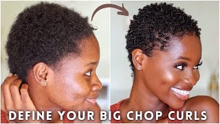 Super Defined Finger coils on SHORT 4C natural hair  How to STYLE your TWA  BIG CHOP [upl. by Trab]